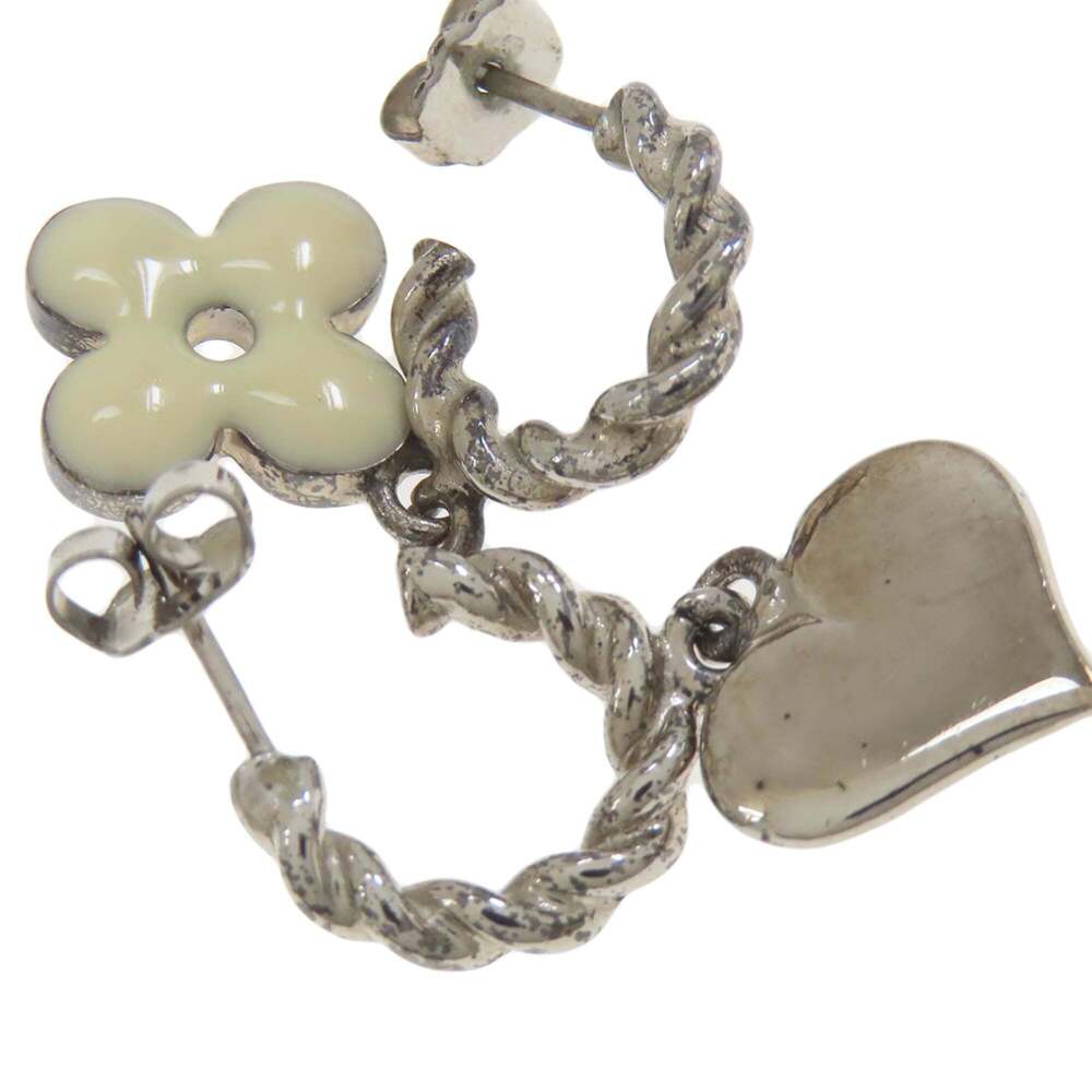 LOUIS VUITTON Silver Monogram Earrings - Picture 4 of 6